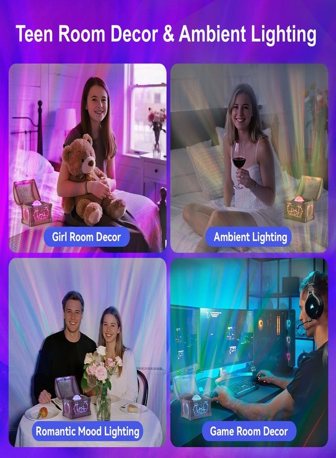 VEEKI Northern Lights Projector, 7 Colors Treasure Chest Night Light Aurora Lights Projector with 8 Effects & Remote, Dimmable Galaxy Light Ambient Lighting for Bedroom, Gifts for Kids Teen Women (Pink) - Image 4